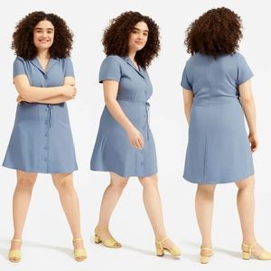 Everlane The Japanese GoWeave Notch Shirtdress Blue Size 10